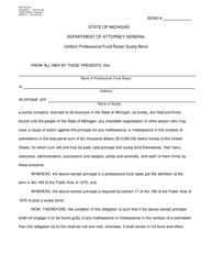 Document preview: Form DAG009-008 Uniform Professional Fund Raiser Surety Bond - Michigan