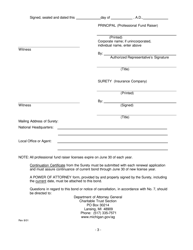 Form DAG009-008 Uniform Professional Fund Raiser Surety Bond - Michigan, Page 3