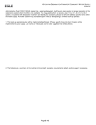 Form EQP6787 Operator Designation Form for Community Water Supply - Michigan, Page 2