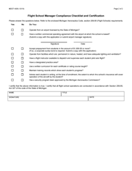Form 4009 Application for Flight School License - Michigan, Page 2