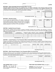 Form L-4175 (632) &quot;Personal Property Statement&quot; - Michigan, Page 3