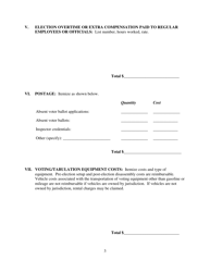 Reimbursement for Costs Related to the Conduct of School Elections Claim Form - Michigan, Page 3