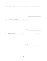 Reimbursement for Costs Related to the Conduct of School Elections Claim Form - Michigan, Page 4