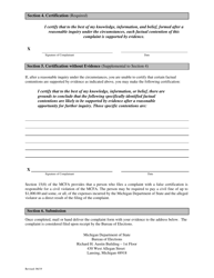 Campaign Finance Complaint Form - Michigan, Page 2