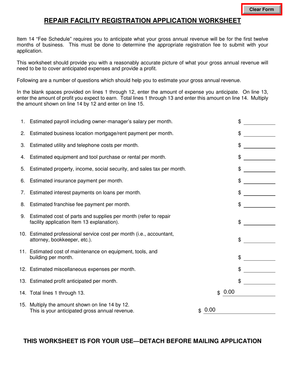 Form AR-0012 Motor Vehicle Repair Facility Registration Application - Michigan, Page 2