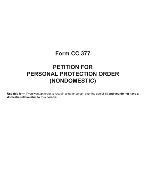Form CC377  Printable Pdf