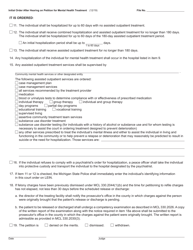 Form PCM214 Initial Order After Hearing on Petition for Mental Health Treatment - Michigan, Page 2