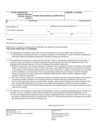 Document preview: Form MC205 Finding and Order on Competency - Michigan