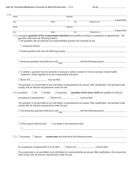 Form PC638A Order Regarding Termination/Modification of Guardian for Minor or Lii/Conservator - Michigan, Page 2