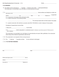 Form PC640 Order Regarding Appointment of Conservator - Michigan, Page 2