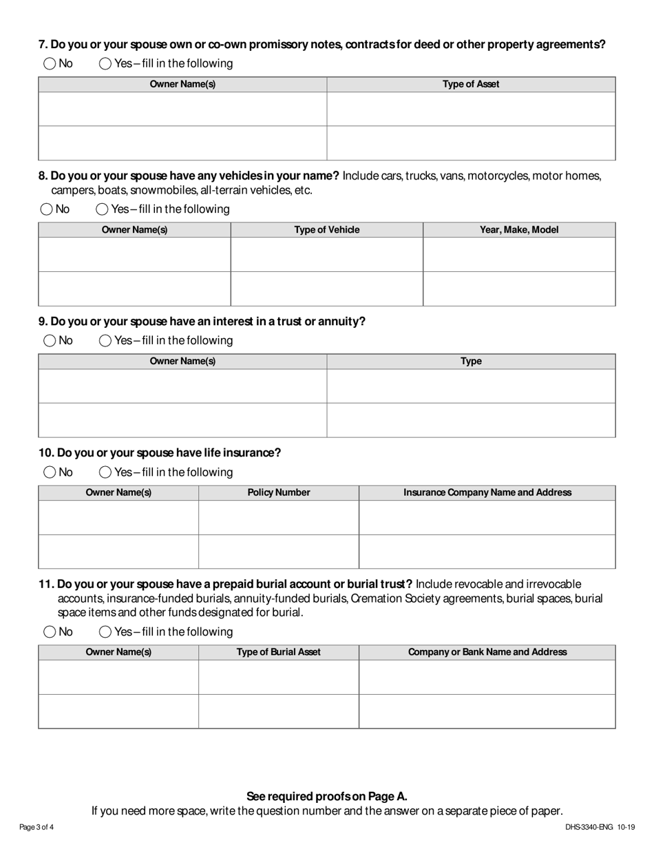 Form DHS-3340-ENG Asset Assessment for Medical Assistance for Long-Term Care Services (Ma-Ltc) - Minnesota, Page 5