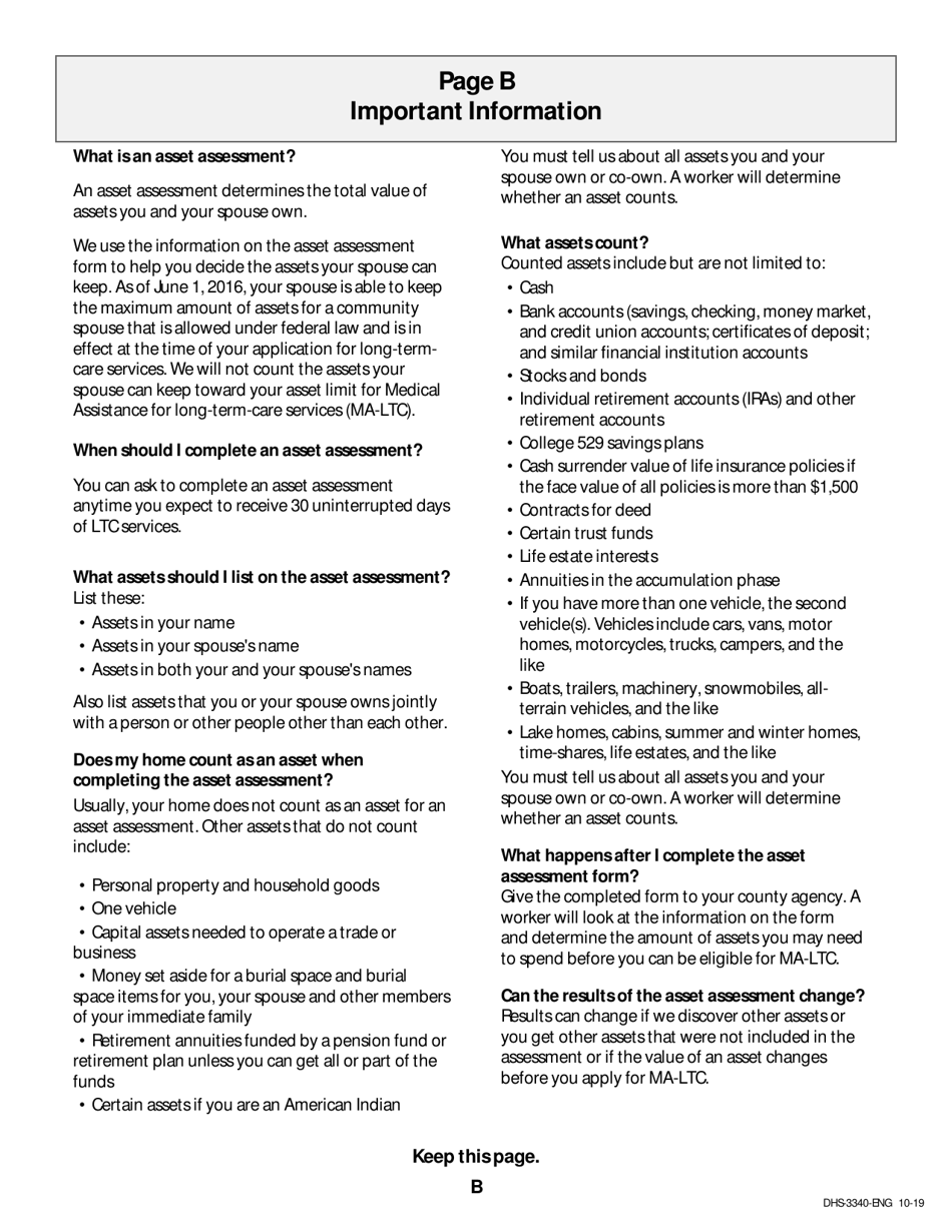 Form DHS-3340-ENG Asset Assessment for Medical Assistance for Long-Term Care Services (Ma-Ltc) - Minnesota, Page 8