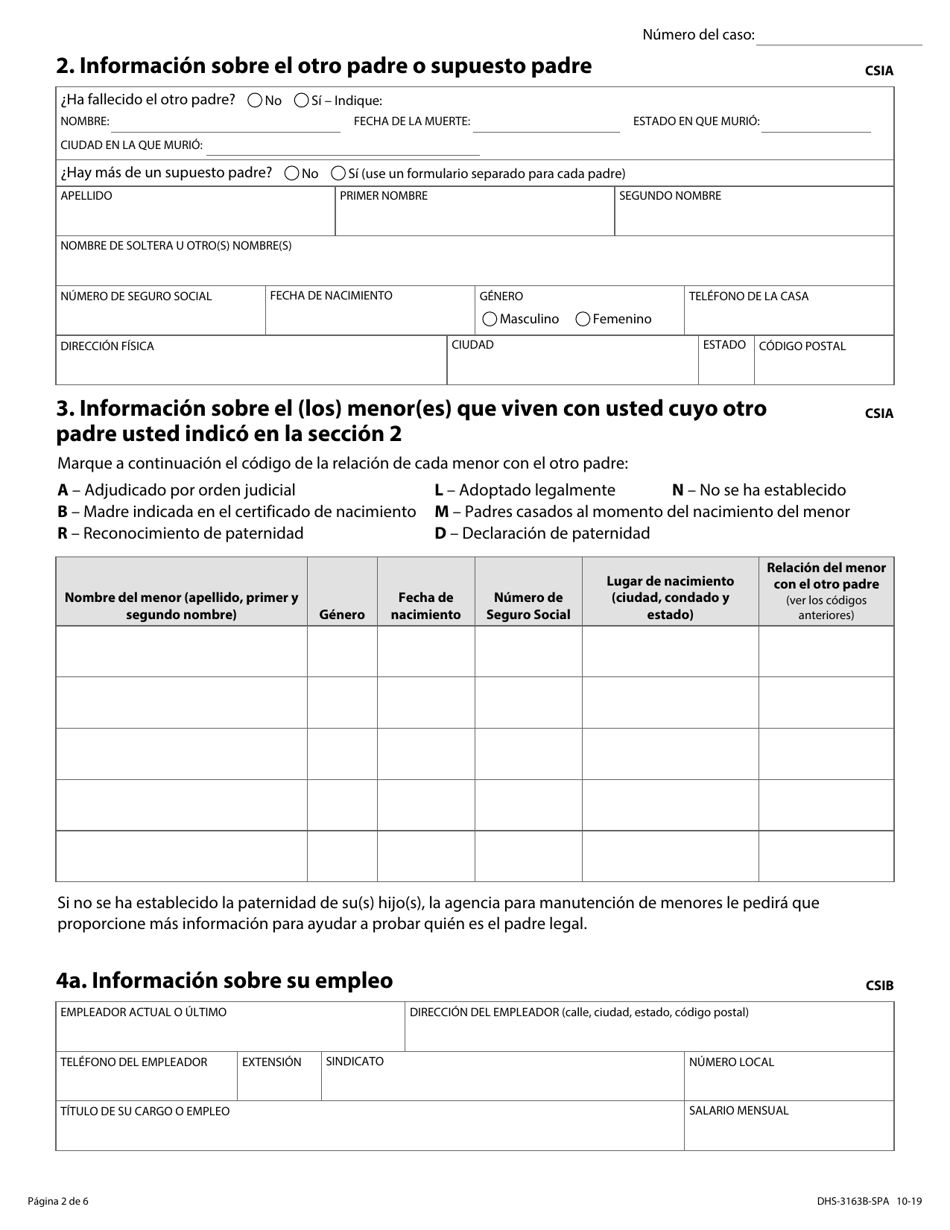 Formulario DHS-3163B-SPA Referencia a Manutencion Y Cobros - Minnesota (Spanish), Page 2