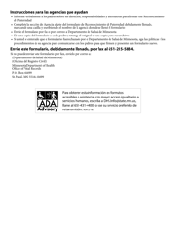 Formulario DHS-3159-SPA Reconocimiento De Paternidad Voluntario De Minnesota - Minnesota (Spanish), Page 2