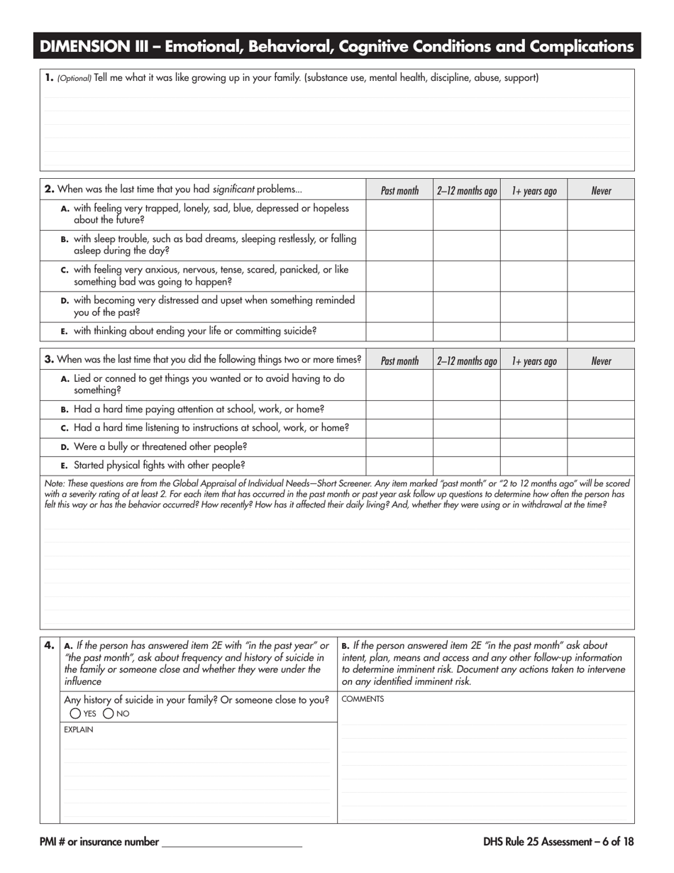 Form DHS-5204-ENG Rule 25 Assessment - Minnesota, Page 6