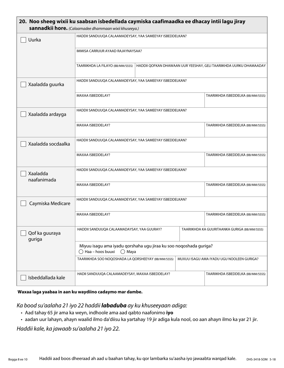 Form DHS-3418-SOM Minnesota Health Care Programs Renewal - Minnesota (Somali), Page 9