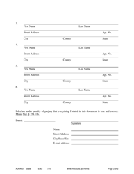 Form ADO403 Affidavit of Service of Notice to Intervene as a Party - Minnesota, Page 2