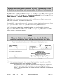 Instructions for Form ADO601, ADO602 - Minnesota, Page 2
