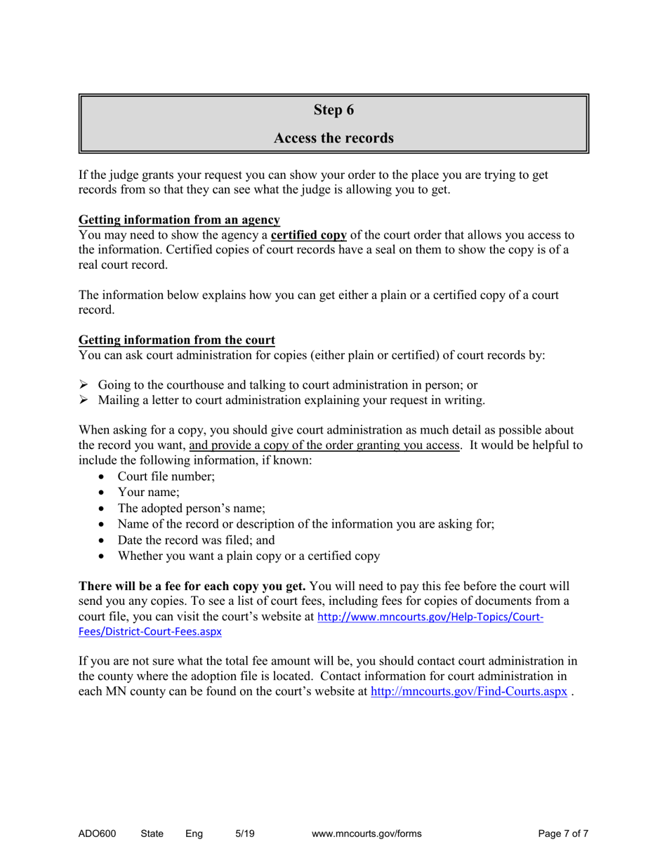 Instructions for Form ADO601, ADO602 - Minnesota, Page 7