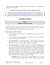 Instructions for Form DIV402 Petition for Dissolution of Marriage Without Children - Minnesota, Page 4