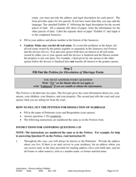 Instructions for Form DIV402 Petition for Dissolution of Marriage Without Children - Minnesota, Page 5