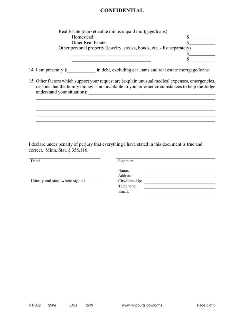 Form IFP502F Download Printable PDF or Fill Online Guardian Ad Litem