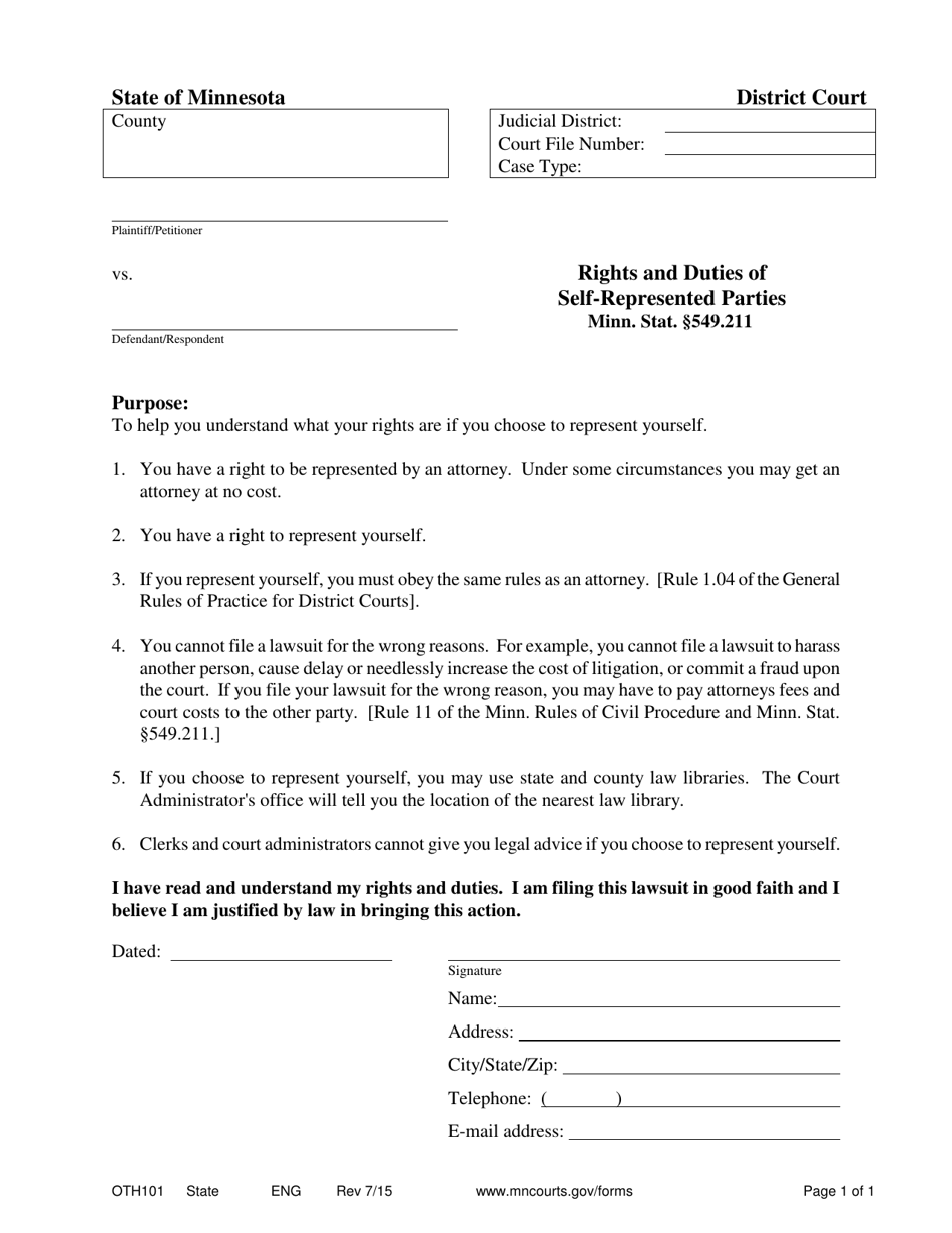 Form OTH101 - Fill Out, Sign Online And Download Printable PDF ...