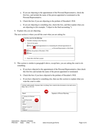 Instructions for Form PRO1002 Objection (Probate) - Minnesota, Page 4