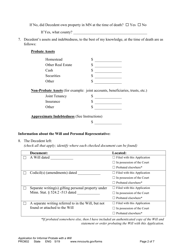 Form PRO802 Application for Informal Probate of Will and for Informal Appointment of Personal Representative - Minnesota, Page 2