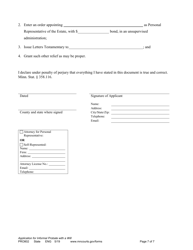 Form PRO802 Application for Informal Probate of Will and for Informal Appointment of Personal Representative - Minnesota, Page 7