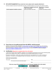 Form AQ4-17 Woodworking Facility Exempt Source Notification Form - Minnesota, Page 2