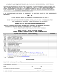 License Exam Application for Pest and Weed Control Categories, Landscape Horticulturist and Tree Surgery - Mississippi, Page 3