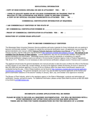 License Exam Application for Pest and Weed Control Categories, Landscape Horticulturist and Tree Surgery - Mississippi, Page 5