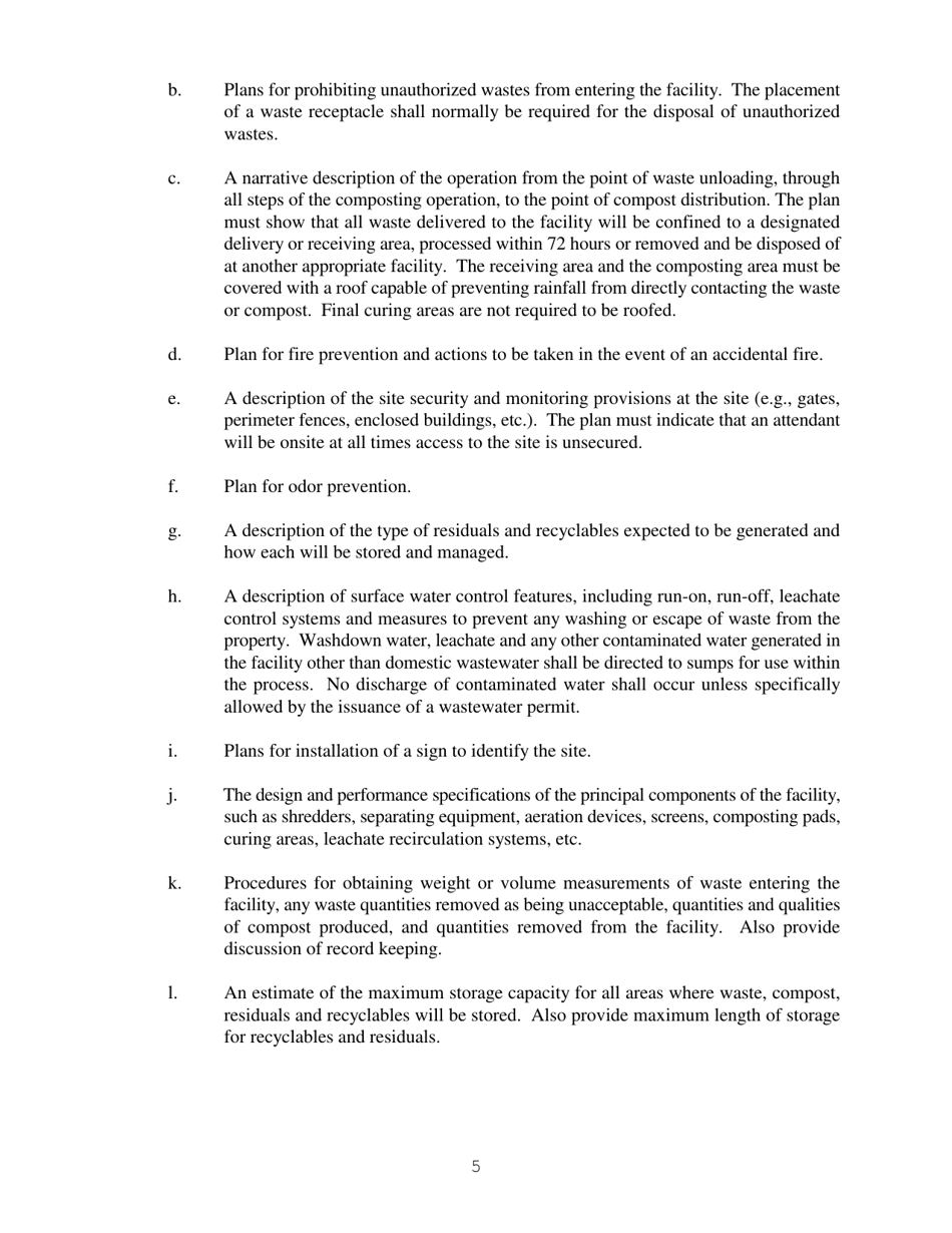 Form C-2 Application for an Individual Permit to Operate a Composting Facility Which Will Compost Household Garbage and / or Wastewater Sludge or Other Solid Wastes, as Approved by the Department - Mississippi, Page 5