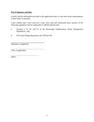Form LA-1 Application for a Permit to Operate a Land Application Facility Which Will Land Apply Municipal Wastewater Sludges Only - Mississippi, Page 11