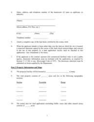 Form LA-1 Application for a Permit to Operate a Land Application Facility Which Will Land Apply Municipal Wastewater Sludges Only - Mississippi, Page 3