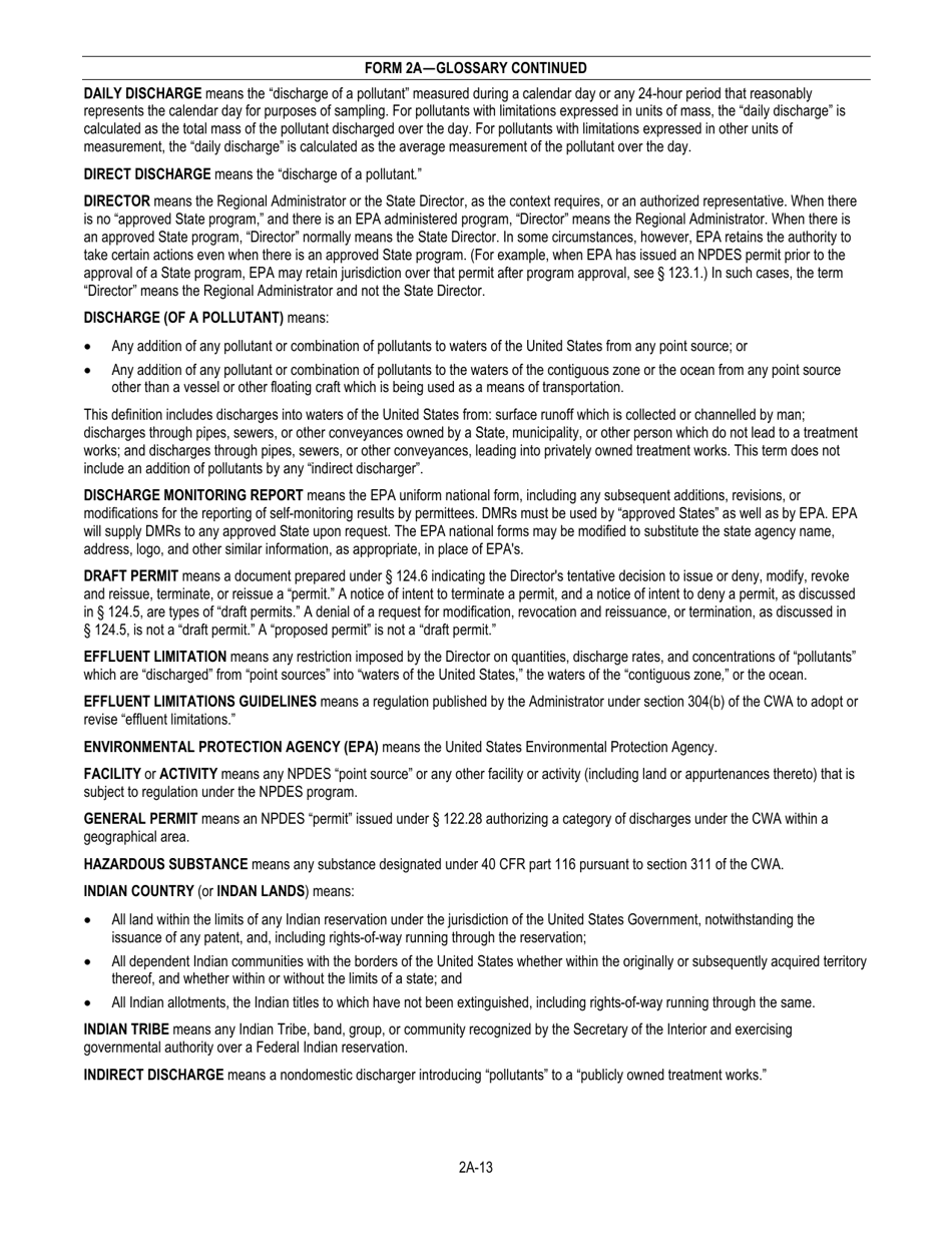 NPDES Form 2A (EPA Form 3510-2A) Application for Npdes Permit to Discharge Wastewater - New and Existing Publicly Owned Treatment Works, Page 15