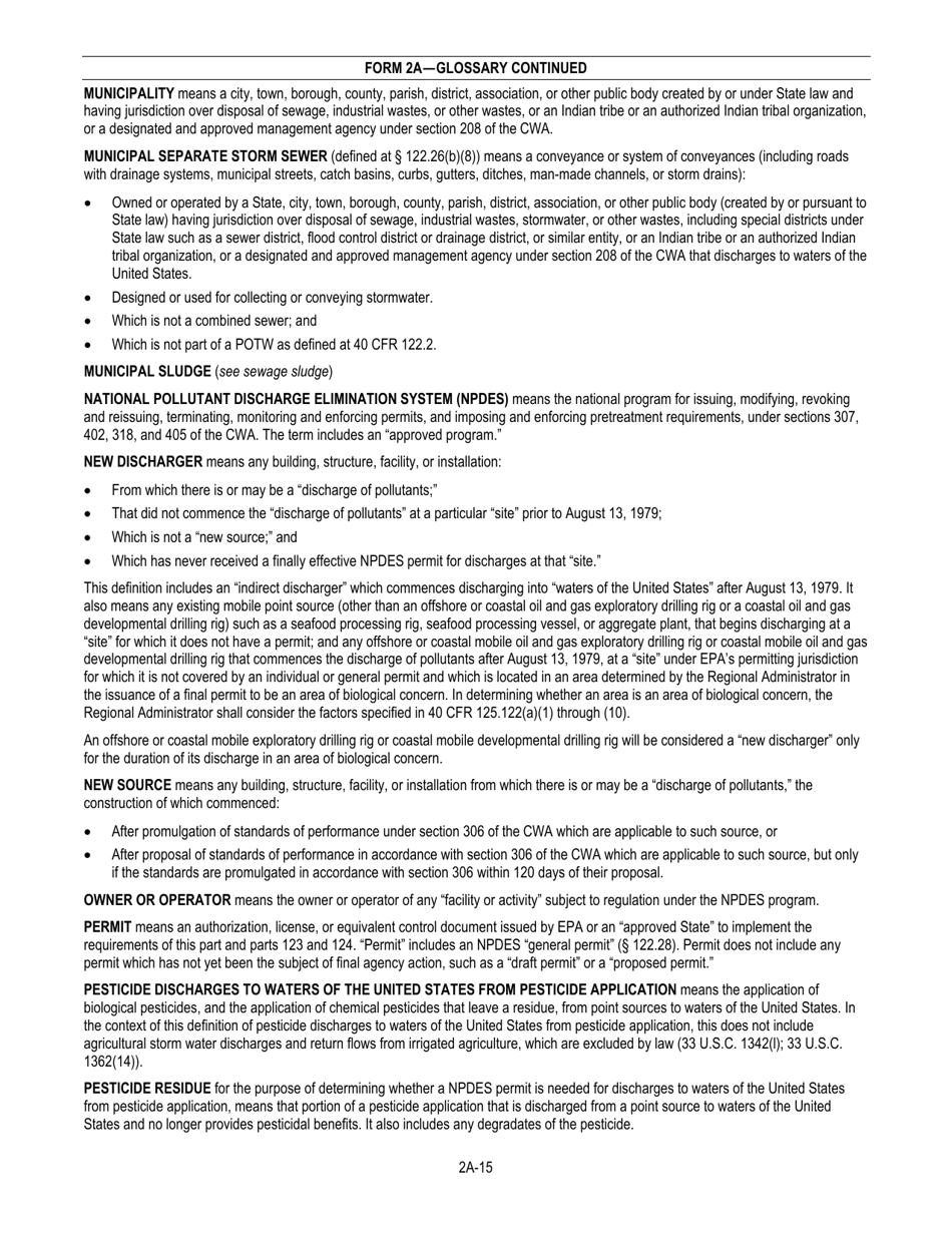 NPDES Form 2A (EPA Form 3510-2A) Application for Npdes Permit to Discharge Wastewater - New and Existing Publicly Owned Treatment Works, Page 17