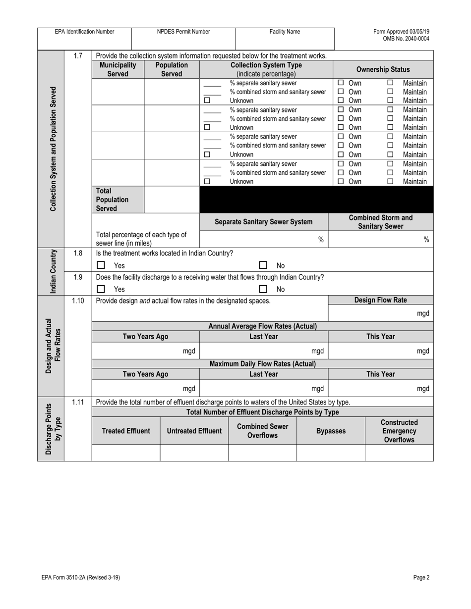 NPDES Form 2A (EPA Form 3510-2A) Application for Npdes Permit to Discharge Wastewater - New and Existing Publicly Owned Treatment Works, Page 22