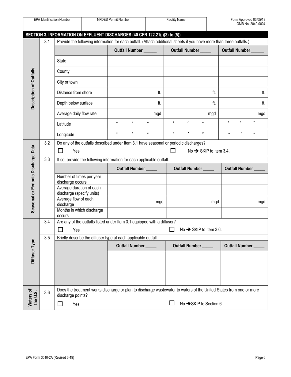 NPDES Form 2A (EPA Form 3510-2A) Application for Npdes Permit to Discharge Wastewater - New and Existing Publicly Owned Treatment Works, Page 26