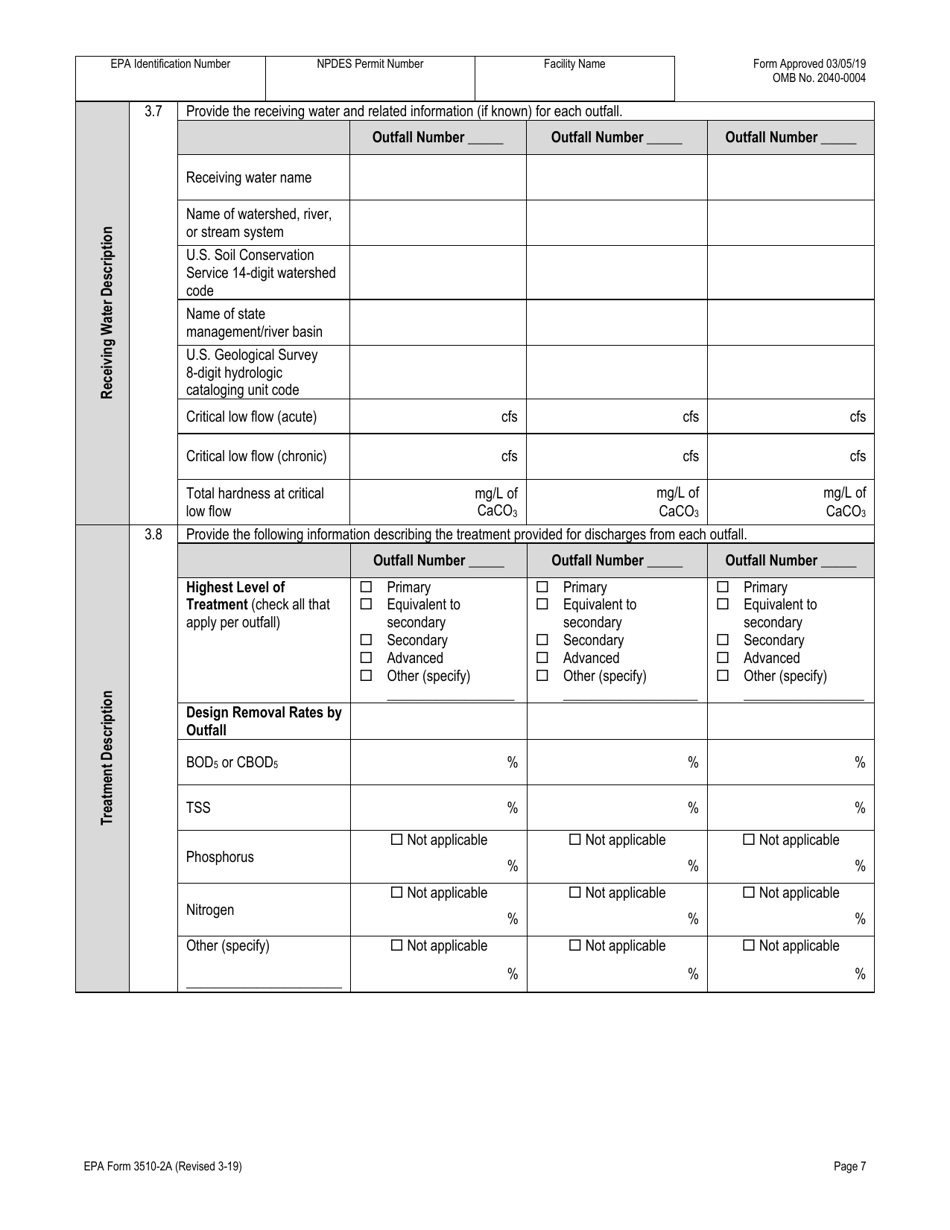 NPDES Form 2A (EPA Form 3510-2A) Application for Npdes Permit to Discharge Wastewater - New and Existing Publicly Owned Treatment Works, Page 27