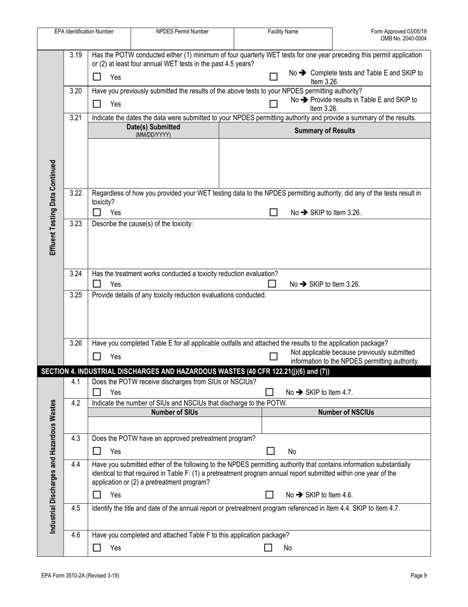 NPDES Form 2A (EPA Form 3510-2A) - Fill Out, Sign Online and Download ...