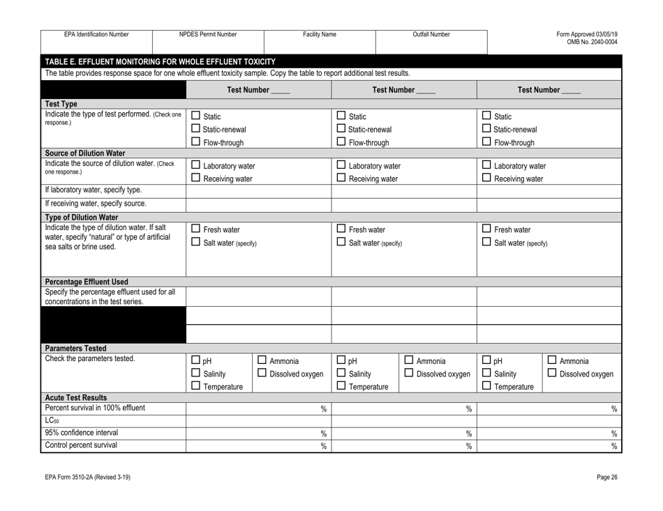 NPDES Form 2A (EPA Form 3510-2A) Application for Npdes Permit to Discharge Wastewater - New and Existing Publicly Owned Treatment Works, Page 46