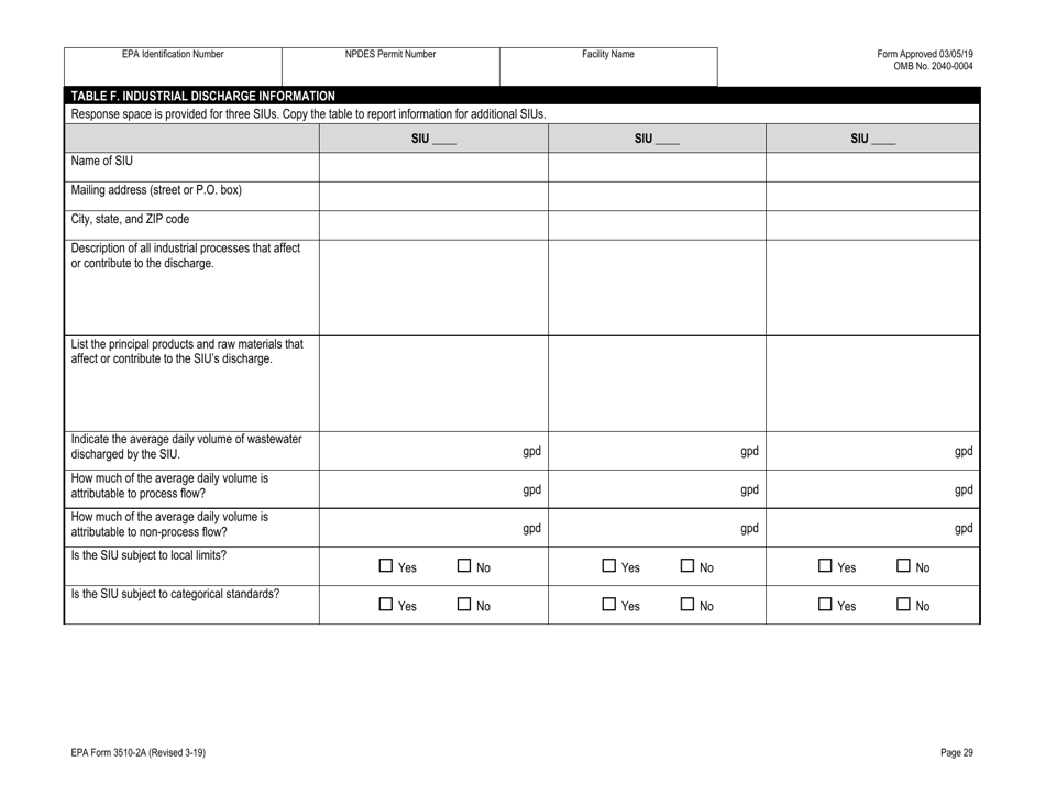 NPDES Form 2A (EPA Form 3510-2A) Application for Npdes Permit to Discharge Wastewater - New and Existing Publicly Owned Treatment Works, Page 49