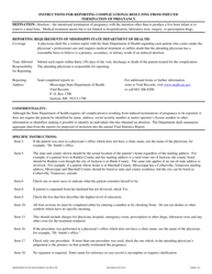 Form 567 Report of Complication(S) Resulting From Termination of Pregnancy - Mississippi, Page 2