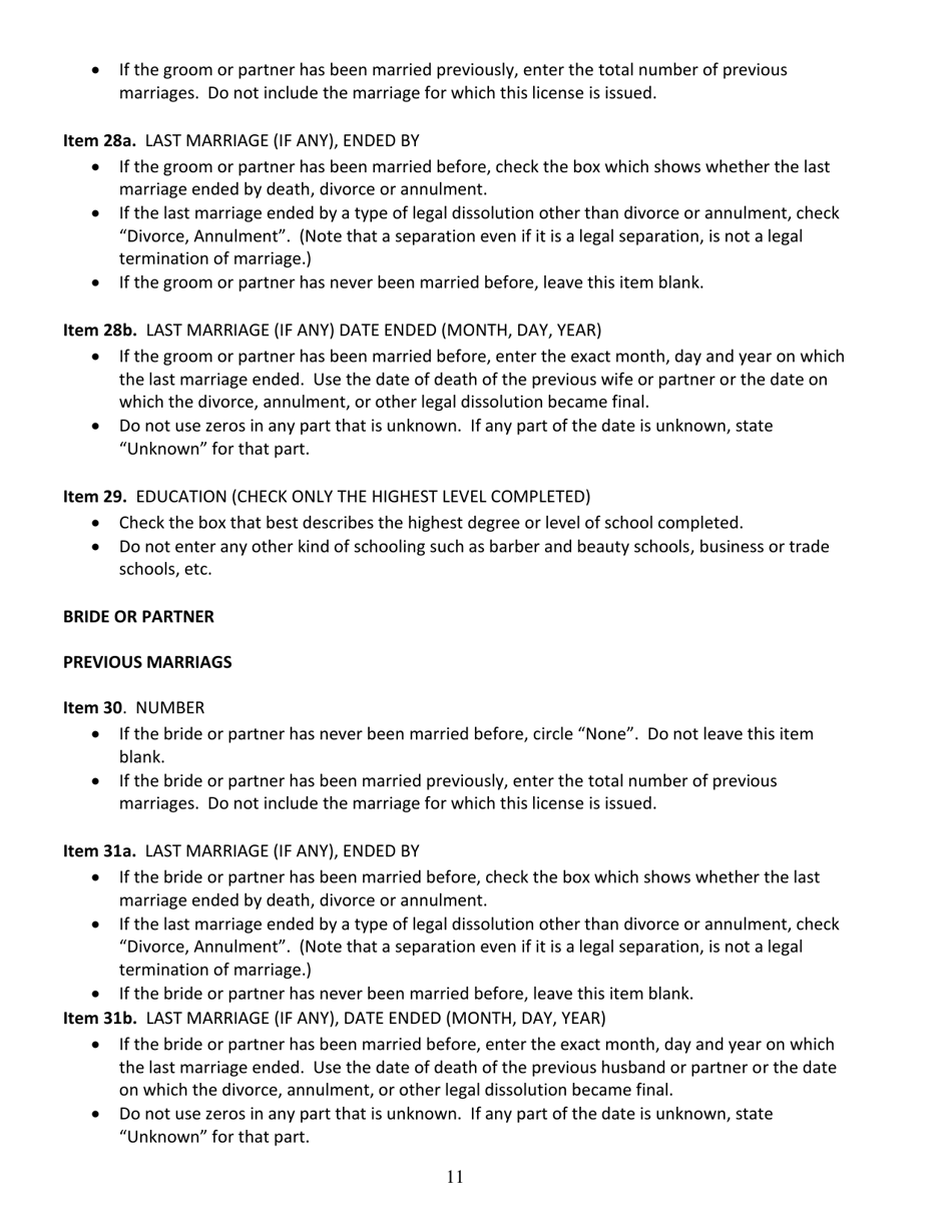 Form 595 Statistical Record of Marriage - Mississippi, Page 12