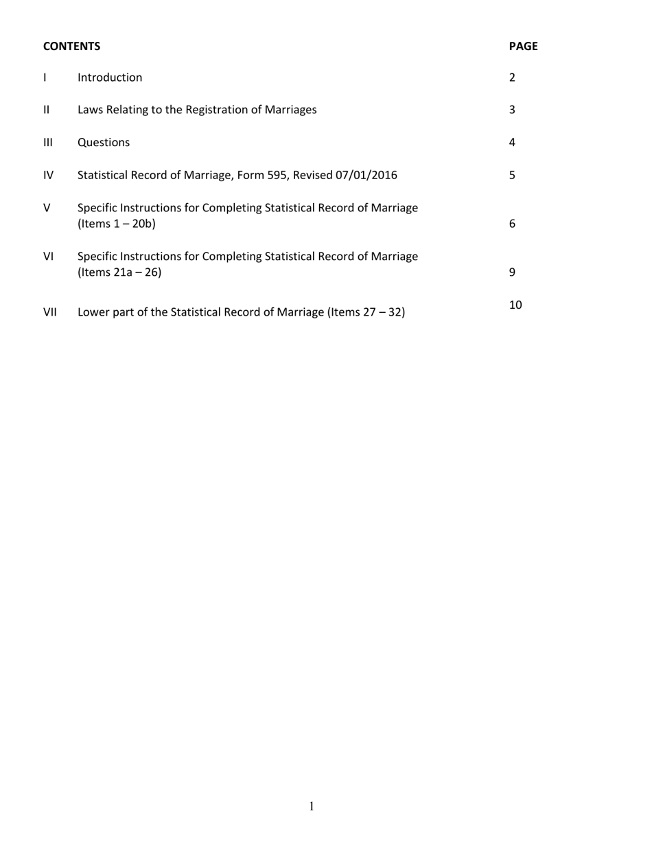 Form 595 Statistical Record of Marriage - Mississippi, Page 2