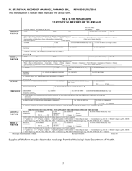 Form 595 Statistical Record of Marriage - Mississippi, Page 6