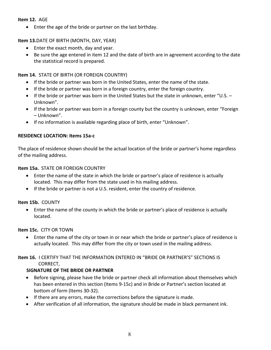 Form 595 Statistical Record of Marriage - Mississippi, Page 9