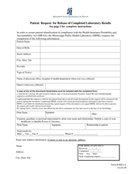 Form AS0-1-1 Patient Completed Laboratory Results Request - Mississippi, Page 2